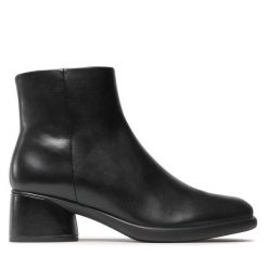 Botki ECCO. Czarne botki damskie ecco, bez obcasa, na słupku, bez zapięcia. Za 579.99 zł.