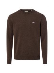 Gant sweter wełniany Mężczyźni Wełna brązowy, L. Brązowe swetry przez głowę męskie GANT, l, bez wzorów, z wełny, bez kołnierzyka. Za 699.95 zł.