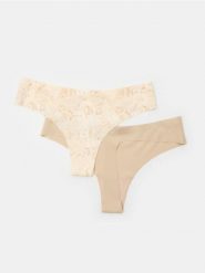 Bezszwowe stringi 2 pack - wielobarwny. Stringi damskie Sinsay, l, bez wzorów. Za 19.99 zł.