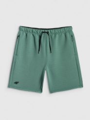 4F Spodenki treningowe szybkoschnące męskie - turkusowe S. Niebieskie krótkie spodenki sportowe męskie 4f, m, bez wzorów, z materiału, na fitness i siłownię. Za 149.99 zł.