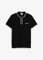 Koszulka polo z dzianiny, regular fit. Niebieskie koszulki polo męskie bonprix, m, bez wzorów, z dzianiny, bez ramiączek. Za 84.99 zł.