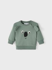 NAME IT Bluza 13212765 Zielony Regular Fit. Zielone bluzy dla chłopców Name it, bez wzorów, z bawełny, bez ramiączek, bez kaptura. Za 109.99 zł.