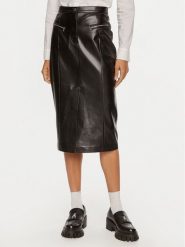 Patrizia Pepe Spódnica z imitacji skóry 8G0416 E005 Czarny Regular Fit. Czarne spódnice damskie Patrizia Pepe, bez wzorów, ze skóry. Za 989.99 zł.