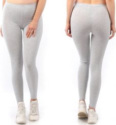 Legginsy damskie długie Polskie Getry Bawełniane Szare M. Szare legginsy damskie LAEMI, m, bez wzorów, z bawełny. Za 29.99 zł.