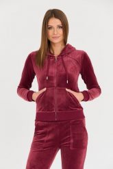 JUICY COUTURE Bordowa bluza Robertson Hoodie. Czerwone bluzy damskie Juicy Couture, s, bez wzorów, bez kaptura. W wyprzedaży za 241.99 zł.