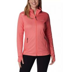 Damska bluza polarowa Columbia Park View Grid Fleece z pełnym zamkiem błyskawicz. Czerwone bluzy sportowe damskie Columbia, xs, bez wzorów, z polaru, bez kaptura, trekkingowe. W wyprzedaży za 280.00 zł.