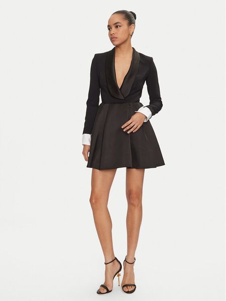 Elisabetta Franchi Sukienka koktajlowa AB-710-47E2-V560 Czarny Regular Fit. Czarne sukienki damskie Elisabetta Franchi, bez wzorów, z syntetyku, wizytowe, bez kołnierzyka, bez ramiączek. Za 1,339.99 zł.