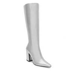 Kozaki Nine West. Szare kozaki damskie Nine West, bez obcasa, na słupku. Za 329.99 zł.