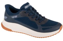 Buty sportowe Sneakersy damskie, Slip-Ins: Bobs Squad 4 - Staple Look. Niebieskie obuwie sportowe damskie Skechers, bez wzorów, z materiału, trekkingowe. Za 309.99 zł.