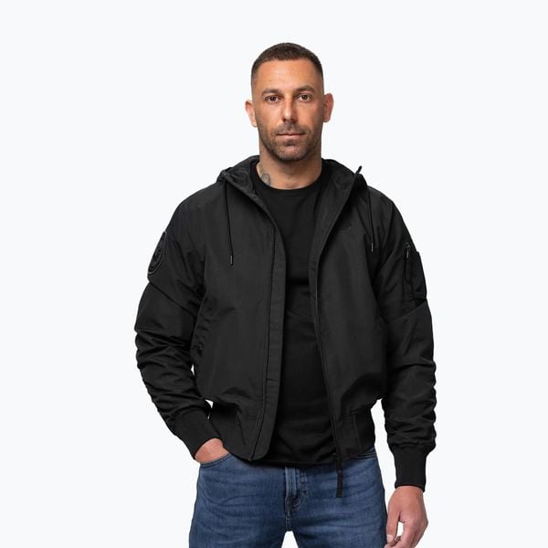 Kurtka męska Pitbull Hooper Hooded. Czarne kurtki męskie PITBULL, m, bez wzorów, z materiału, bez kaptura. Za 249.99 zł.