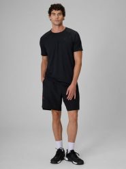 4F Spodenki treningowe szybkoschnące męskie - czarne XL. Czarne krótkie spodenki sportowe męskie 4f, l, bez wzorów, z materiału, do biegania. Za 149.99 zł.