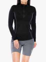 Bluza termoaktywna damska Sensor Merino Active Tee L/S Zip. Czarne bluzy damskie Sensor, l, bez wzorów, z materiału, bez kaptura. Za 379.49 zł.