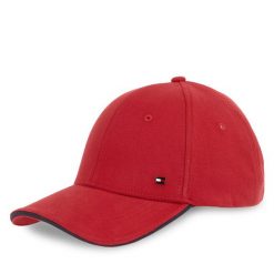 Czapka z daszkiem Tommy Hilfiger. Czerwone czapki i kapelusze męskie Tommy Hilfiger, bez wzorów. Za 139.99 zł.