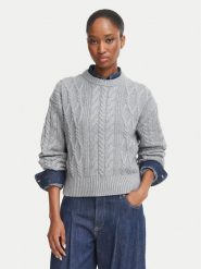 Tommy Hilfiger Sweter WW0WW51396 Szary jasny Regular Fit. Szare swetry damskie Tommy Hilfiger, l, bez wzorów, z syntetyku, bez kołnierzyka, bez ramiączek, bez kaptura. Za 699.99 zł.