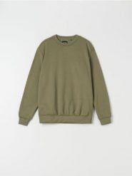 Bluza - zielony. Zielone bluzy męskie Sinsay, l, bez wzorów, z bawełny, bez kaptura. W wyprzedaży za 14.99 zł.