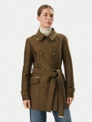Morgan Trencz 241-GLADIA Khaki Regular Fit. Brązowe płaszcze damskie Morgan, bez wzorów, z bawełny, bez kaptura. Za 644.99 zł.