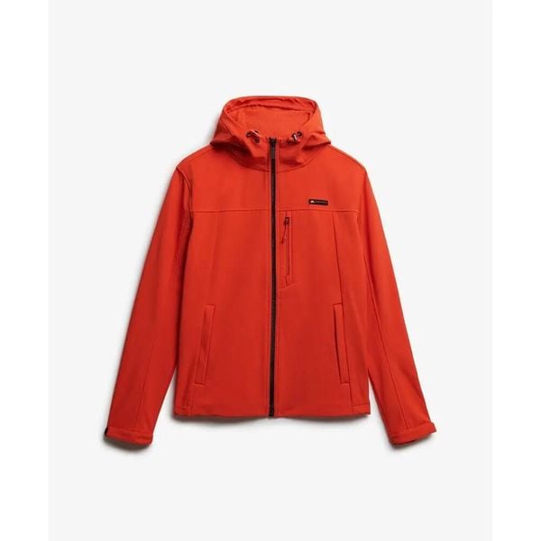 Kurtka z kapturem Superdry Soft Shell. Brązowe kurtki męskie Superdry., xl, bez wzorów, z materiału, klasyczne, z kapturem. Za 471.25 zł.
