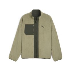 Męska dwustronna kurtka hybrydowa z dzianiną typu baranek PUMA Lux Army Green. Zielone kurtki sportowe męskie Puma, m, bez wzorów, z dzianiny, trekkingowe. Za 479.00 zł.