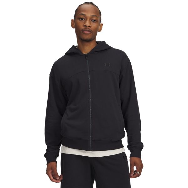 Under Armour UA RIVAL LW FZ Bluza męska. Czarne bluzy męskie Under Armour, na jesień, l, bez wzorów, z dresówki, bez kaptura. W wyprzedaży za 188.99 zł.