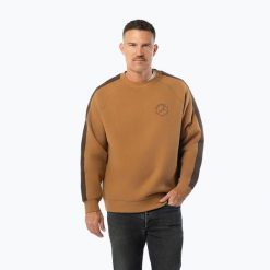 Bluza męska Pitbull San Diego Ca Crewneck. Żółte bluzy sportowe męskie PITBULL, l, bez wzorów, z bawełny, bez kaptura, na fitness i siłownię. Za 159.99 zł.