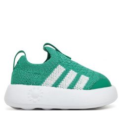 Sneakersy adidas. Zielone trampki i tenisówki chłopięce Adidas, bez wzorów, bez zapięcia. Za 129.99 zł.