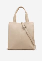 Ciemnobeżowa Duża Torebka Shopper Tote z Regulowanym Paskiem Sorielleza. Brązowe torebki shopper damskie Renee, bez wzorów, z jeansu, biznesowe, na ramię, duże, bez dodatków. Za 149.99 zł.