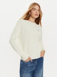 Guess Jeans Sweter W4BR08 Z3HM1 Écru Regular Fit. Swetry damskie Guess Jeans, s, z aplikacjami, z jeansu, bez kołnierzyka, bez ramiączek, bez kaptura. Za 219.99 zł.