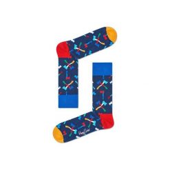 Skarpetki Happy Socks - Axe (AXE01-6000). Szare skarpety męskie Happy Socks, w kolorowe wzory, z bawełny. Za 34.90 zł.
