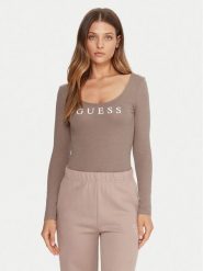 Guess Body O5RM08 KBBU1 Beżowy Regular Fit. Brązowe bluzki damskie Guess, xl, z aplikacjami, z bawełny, bez kołnierzyka, bez ramiączek. Za 149.99 zł.