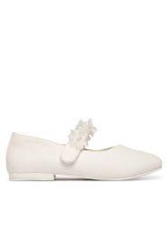 Mayoral Baleriny 45724.83 Biały. Białe baleriny dziewczęce Mayoral, bez wzorów, ze skóry, bez zapięcia. Za 219.99 zł.