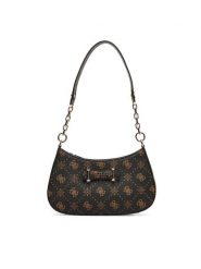 Guess Torebka Carrie Logo HWGP98 98180 Brązowy. Brązowe torebki do ręki damskie Guess, z aplikacjami, ze skóry, bez dodatków. Za 549.99 zł.