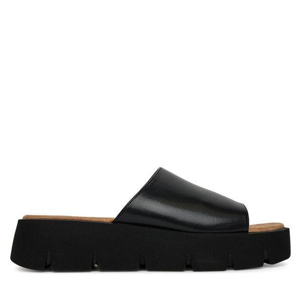 Klapki JENNY. Czarne klapki damskie Jenny, bez wzorów, bez obcasa. Za 139.99 zł.