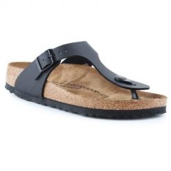 Japonki damskie Birkenstock Gizeh Bf Black. Czarne klapki damskie Birkenstock, bez wzorów, z materiału, bez obcasa. Za 391.00 zł.