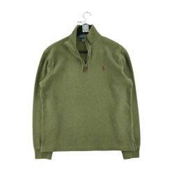 Second life - Męski sweter z kołnierzem - Jak nowy. Zielone buty sportowe męskie Ralph Lauren, bez zapięcia, na golfa. Za 253.76 zł.