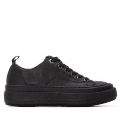 Buty sportowe Refresh 190-17307201 dla kobiet. Czarne obuwie sportowe damskie Refresh, bez wzorów, z gumy, trekkingowe. Za 204.35 zł.
