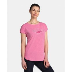 Damski bawełniany t-shirt Kilpi NELLIM-W. Czerwone koszulki sportowe damskie Kilpi, l, bez wzorów, z bawełny, bez kołnierzyka, bez ramiączek, trekkingowe. Za 60.57 zł.