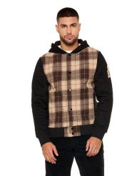 Męskie bluzy w kratę „Metropolitan”. Czarne bluzy męskie LEONE 1947 APPAREL, l, bez wzorów, bez kaptura. Za 437.84 zł.