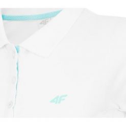Koszulka polo damska TSD017 - biały. Białe koszulki sportowe damskie 4f, z bawełny, polo. W wyprzedaży za 54.99 zł.