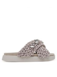 Inuikii Klapki Woven Stones 70104-106 Szary. Szare klapki damskie Inuikii, bez wzorów, z materiału, bez obcasa. Za 719.99 zł.