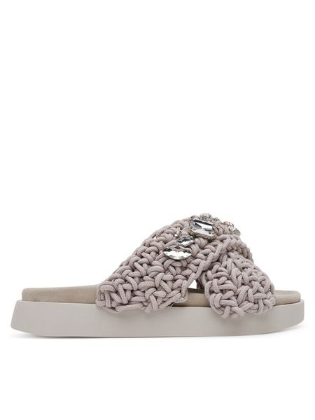Inuikii Klapki Woven Stones 70104-106 Szary. Szare klapki damskie Inuikii, bez wzorów, z materiału, bez obcasa. Za 719.99 zł.