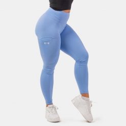 Legginsy fitness damskie NEBBIA Active High-Waist Smart Pocket. Niebieskie obuwie sportowe damskie Nebbia, bez wzorów, na fitness i siłownię. Za 139.99 zł.