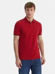 Tommy Hilfiger Polo Pique MW0MW42750 Czerwony Regular Fit. Czerwone koszulki polo męskie Tommy Hilfiger, m, bez wzorów, z bawełny, bez ramiączek. Za 369.99 zł.