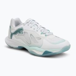Buty do piłki ręcznej damskie PUMA Vantage Nitro Game On. Białe obuwie sportowe damskie Puma, bez wzorów, z gumy, do piłki ręcznej. Za 632.60 zł.