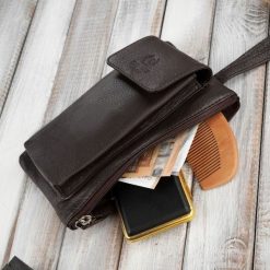 Paolo Peruzzi Saszetka męska skórzana do ręki brązowa T-90-BR. Brązowe saszetki męskie Paolo Peruzzi. Za 155.19 zł.