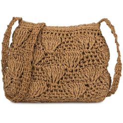 Torba Damska Na Lato Boho Pleciona Słomiana Na Ramię Brązowa Tor-Pb-47. Brązowe torby na ramię damskie bez wzorów, boho, bez dodatków. Za 59.99 zł.