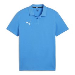 Koszulka sportowa męska Puma Team Goal Casuals. Niebieskie koszulki polo męskie Puma, l, bez wzorów, z bawełny, bez kołnierzyka, bez ramiączek, do piłki nożnej. Za 89.09 zł.