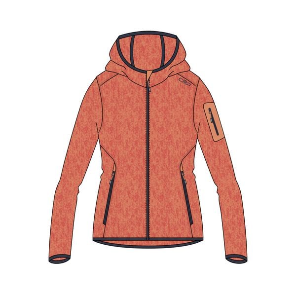 Bluza damska turystyczna CMP 3H19826. Czerwone bluzy damskie CMP, l, bez wzorów, bez kaptura, trekkingowe. W wyprzedaży za 244.99 zł.