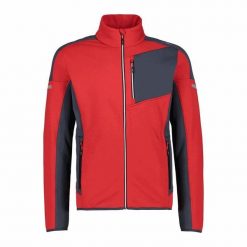 Bluza męska turystyczna CMP 31E0437. Czerwone bluzy męskie CMP, l, bez wzorów, bez kaptura. W wyprzedaży za 279.99 zł.