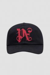 PALM ANGELS Czarna czapka z daszkiem Pa Monogram Emb Cap. Czarne czapki i kapelusze męskie PALM ANGELS, bez wzorów. W wyprzedaży za 699.99 zł.
