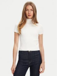 Guess Sweter W5YR04 Z0040 Biały Regular Fit. Białe swetry damskie Guess, xl, z aplikacjami, z syntetyku, bez kołnierzyka, bez ramiączek, bez kaptura. Za 199.99 zł.